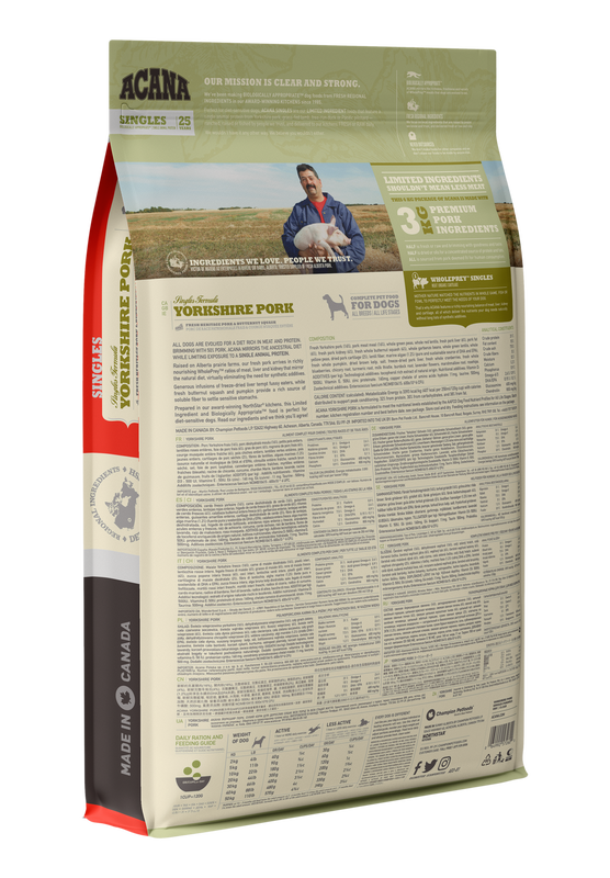 Acana Singles Yorkshire Pork Hundefutter – Trockenfutter 11,4 Kg Mit Einer Proteinquelle