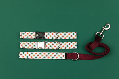 Walk In the Bark Red, Green, Gold Plaid Collar