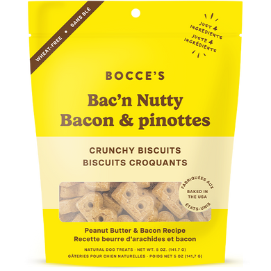 Bocce's Bakery Dog Crunchy Biscuits Bac'N Nutty - 5 oz