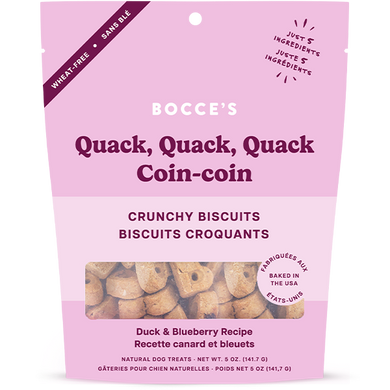 Bocce's Bakery Dog Crunchy Biscuits Quack Quack Quack - 5 oz