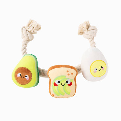 Hugsmart Pet - Avocado Collection | Toast and Egg - Rope Toy