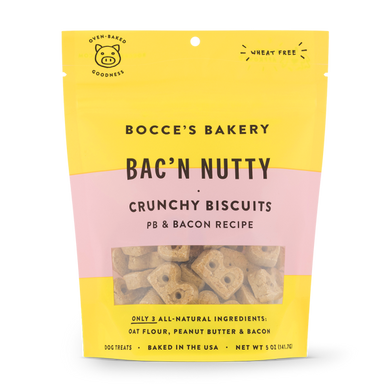Bocce's Bakery Dog Crunchy Biscuits Bac'N Nutty 5 oz