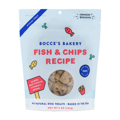 Bocce's Bakery Dog Crunchy Biscuits Fish & Chips 5 oz