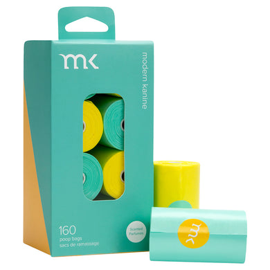 MK Poop Bag Refill in Turquoise & Yellow (8 rolls/160 bags)