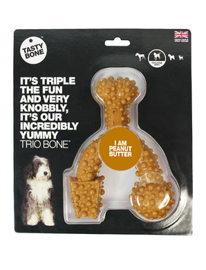 Tastybone Nylon Trio Peanut Butter Bone For Small Dogs