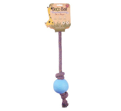 BECO NATURAL RUBBER BALL ON ROPE - LARGE